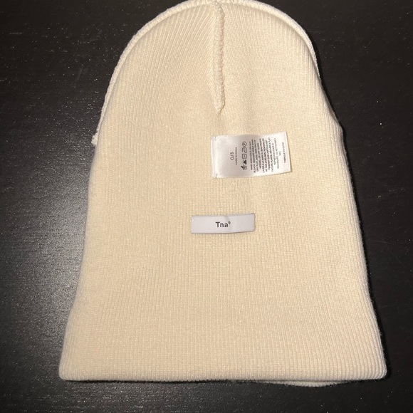 TNA Cream Knit Beanie – Embroidered Logo - Picture 3 of 3